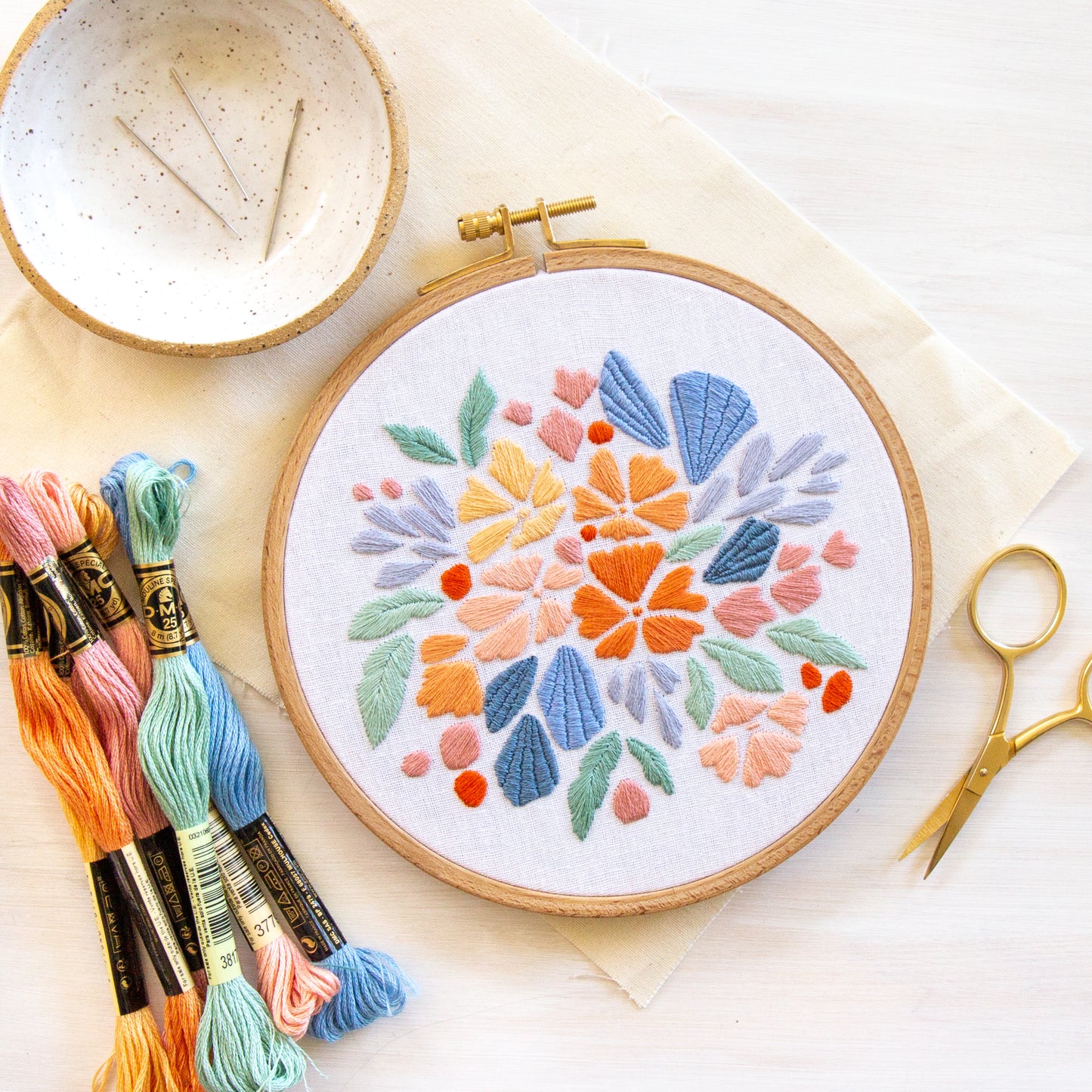 Floral Splash Embroidery Pattern