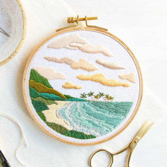 Hidden Beach Embroidery Pattern