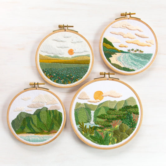 Landscape Embroidery Patterns Set of 4
